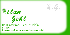 milan gehl business card